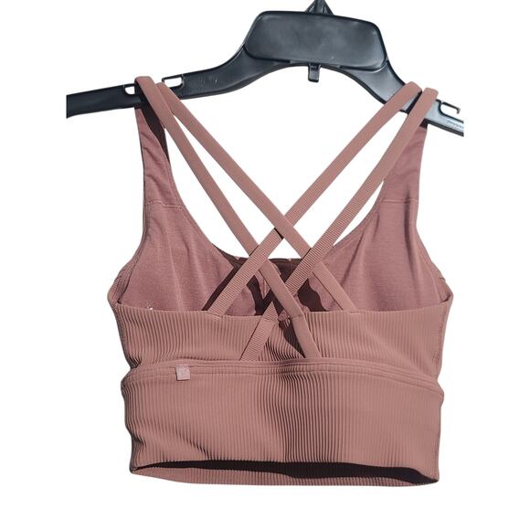 Lululemon Energy Bra Longline Ribbed Medium Support Spiced Chai Size 2 - Picture 3 of 5